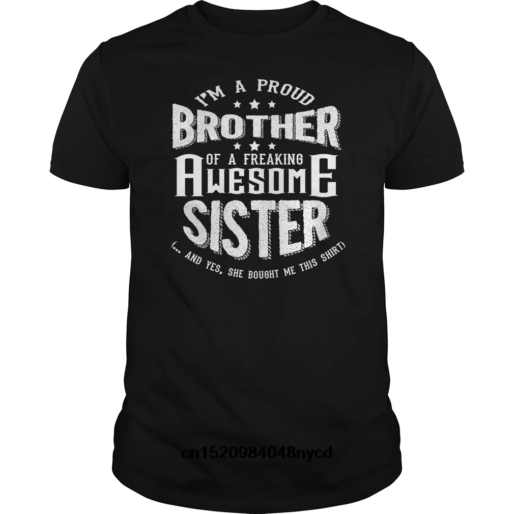 Новый stylefunny футболки IM гордый офигенно SISTER футболка 2018 модная мужская