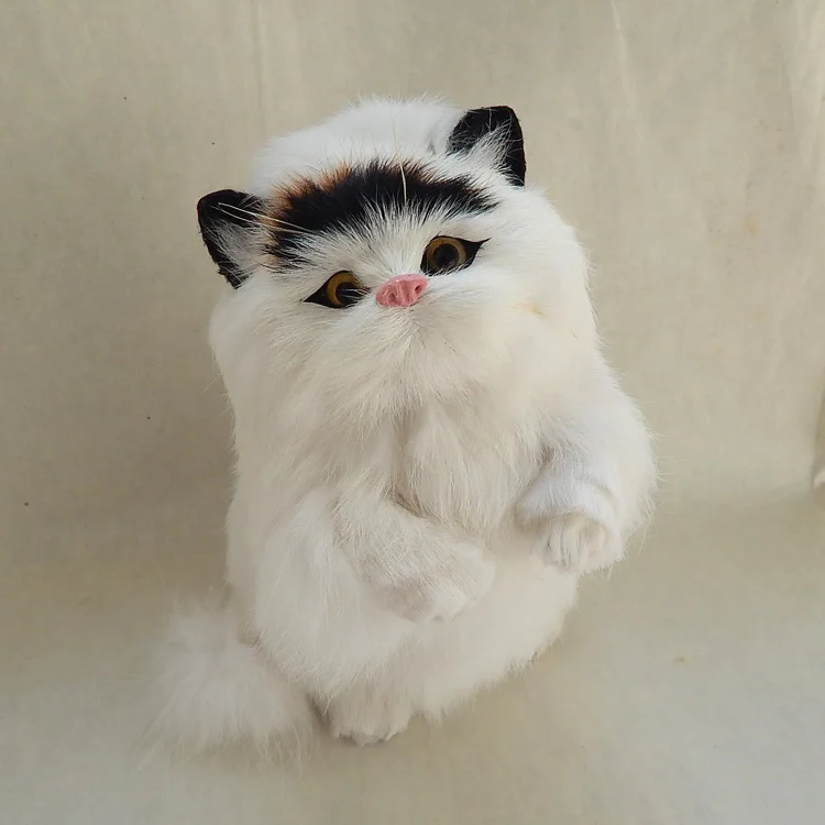 Милая имитация черная голова кошка кукла из политена и меха lucky cat детская игрушка