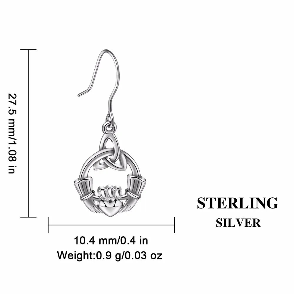 Серебряные серьги Angel Caller S925 из стерлингового серебра Claddagh удача ирландский