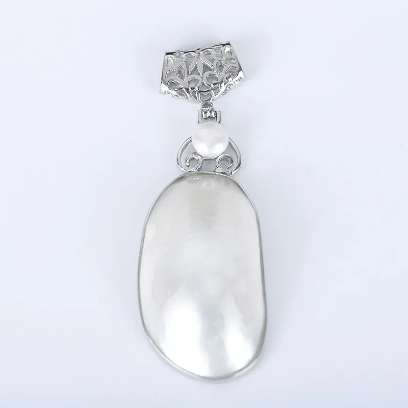 JIUDUO White Shell Pendant Female Wedding Necklace 925 Silver | Украшения и аксессуары