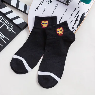 3 Новинка, короткие носки с героями Marvel, мужские короткие хлопковые носки в стиле Харадзюку мужские носки с героями мультфильмов «Капитан Америка» - Цвет: 3