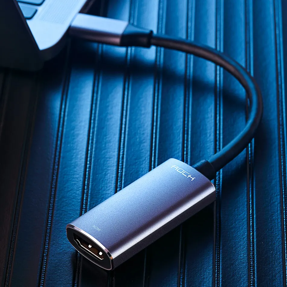ROCK usb type C к HDMI Кабель-адаптер USB-C к HDMI адаптер конвертер «Папа-мама» для MacBook Matebook samsung S10 huawei P20