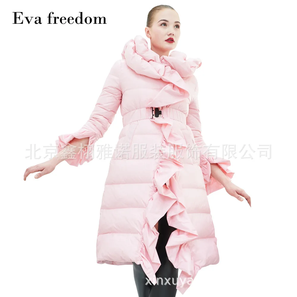 Женский модный качественный пуховик зимнее темпераментное Длинное свободное