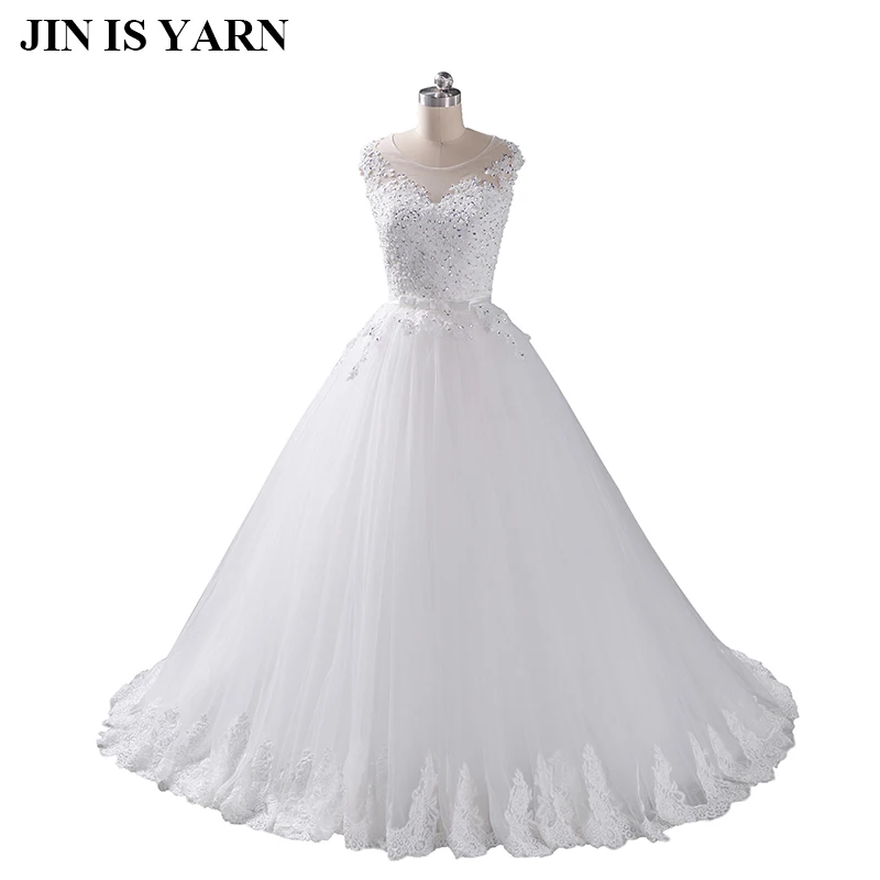 Свадебные платья в пол с Длина аппликация открытой спиной трапециевидной формы