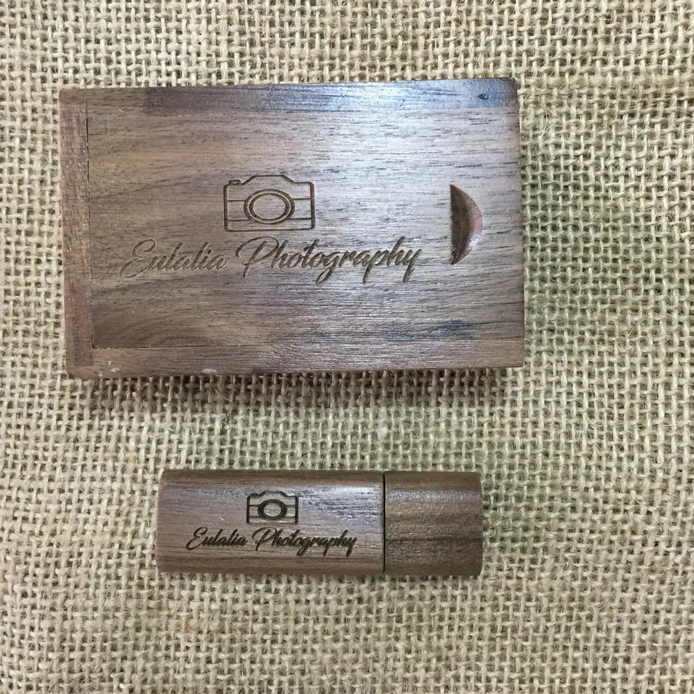 Usb 2 0 свадебная фотография логотип на заказ 10 шт. Бесплатная деревянная + коробка