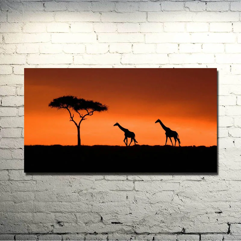 POPIGIST Wild Animals Giraffe Art Silk Poster Print 13x24 inch Nature Picture for Kids Living Room Wall Decor 006|nature picture|pictures kidsposter
