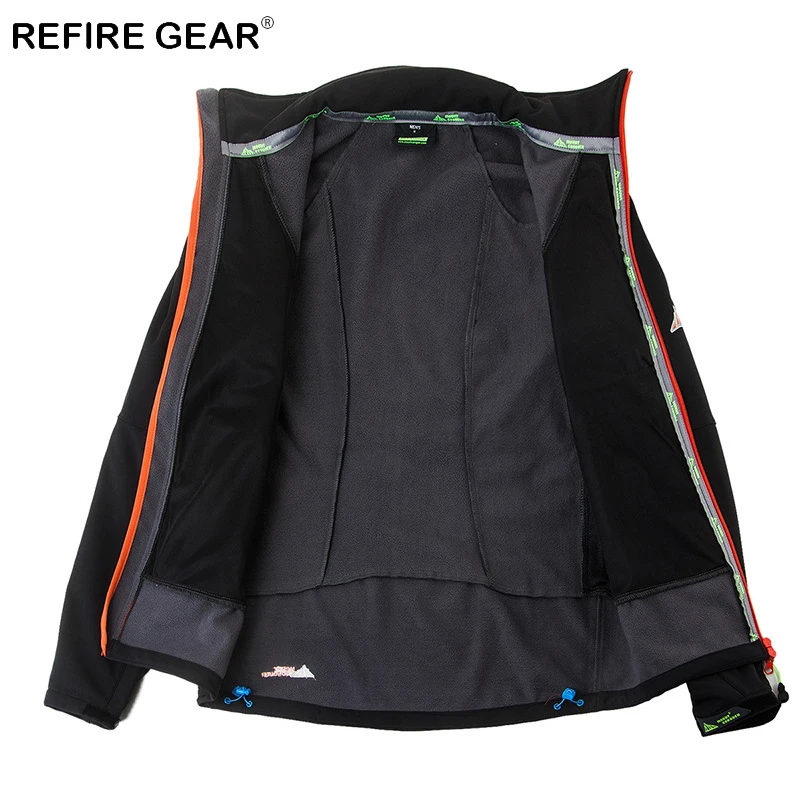 Мужская ветрозащитная куртка ReFire Gear теплая флисовая водонепроницаемая для