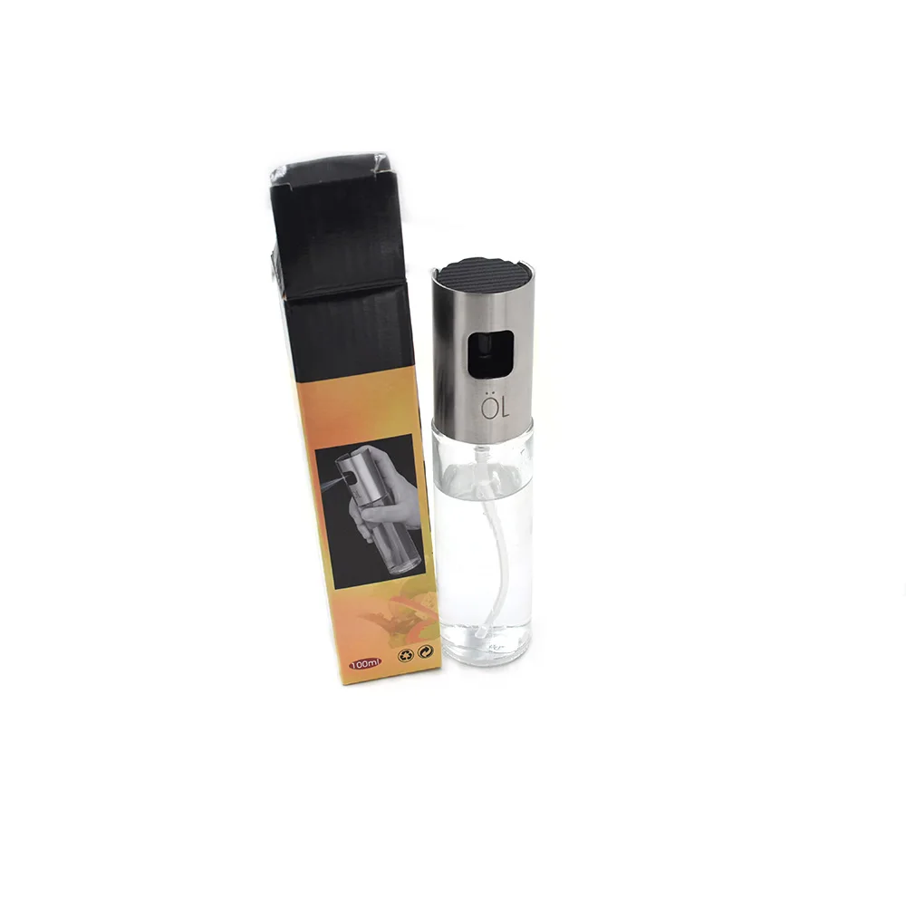 Новая бутылка для масла из нержавеющей стали и стекла с распылителем уксуса