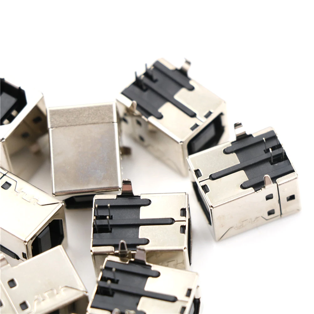 10 шт./компл. USB 2 0 гнездо типа B порт 4 контактный прямоугольный PCB DIP Jack Разъем