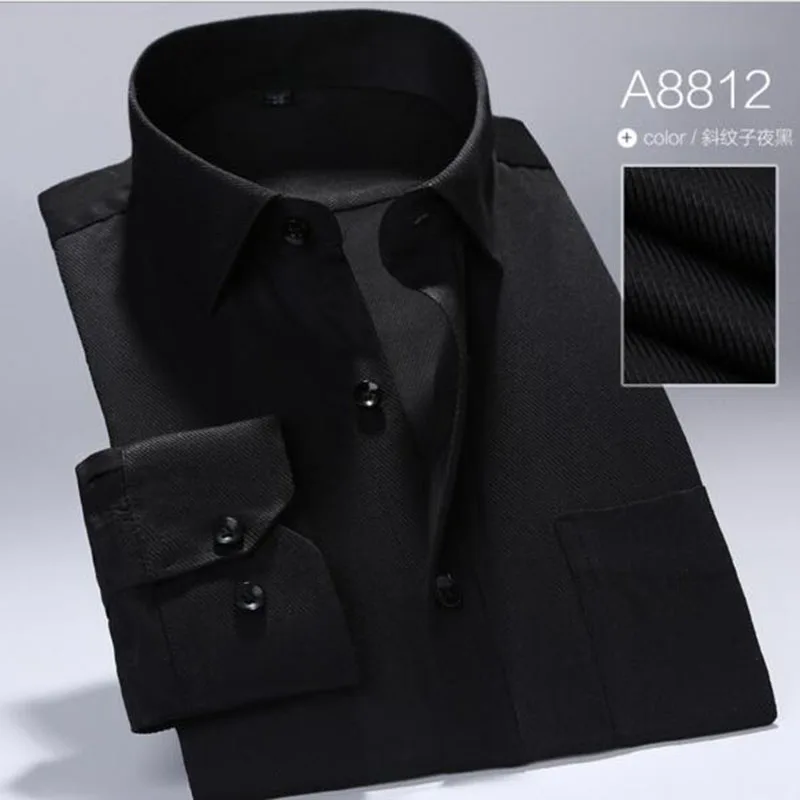 Мужские деловые однобортные хлопковые рубашки с воротником стойкой Camisa мягкие