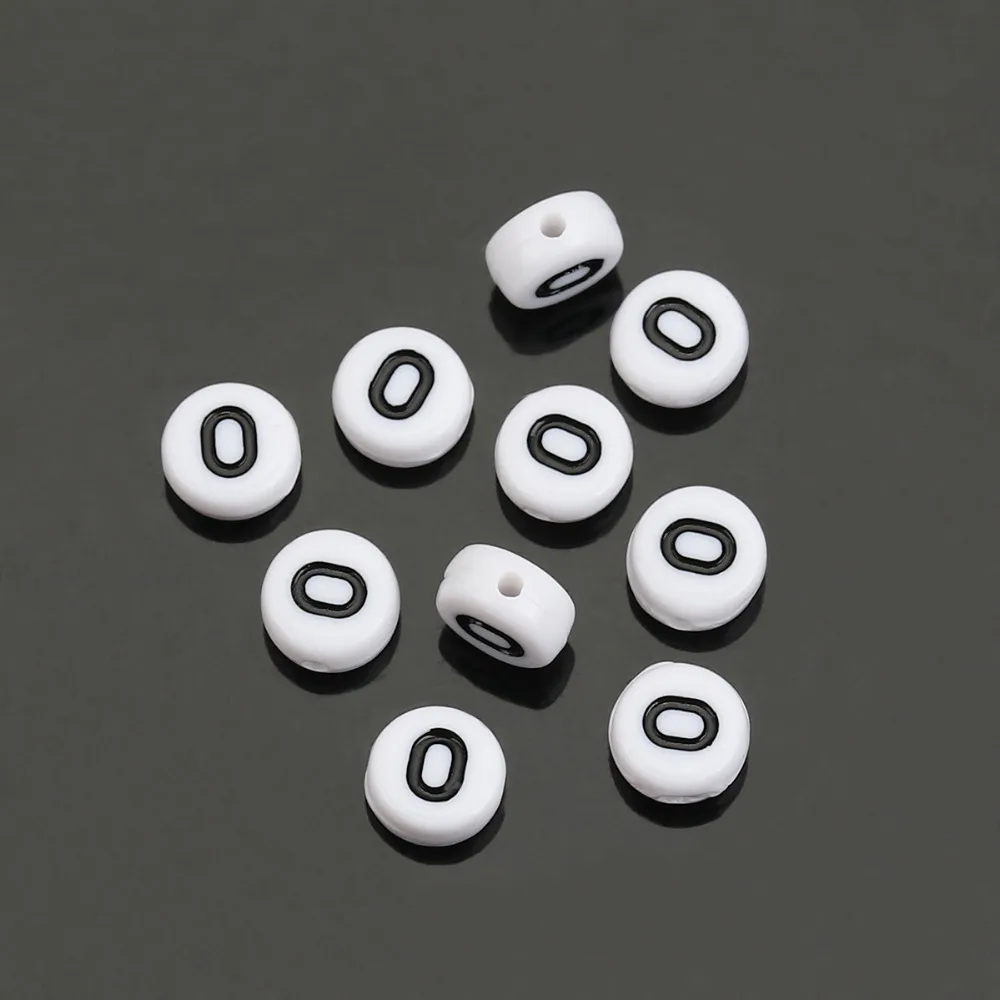 DoreenBeads 500 шт. Акриловый Алфавит/буква O плоские круглые бусины разделители 7 мм
