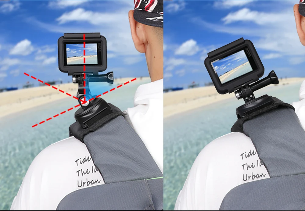 360 градусов вращение Quick Release Рюкзак с ремешком на застежке, крепление-защелка адаптер для экшн-камеры Gopro Hero 8/7/6/5/4/3 Экшн-камеры Xiaoyi Камера