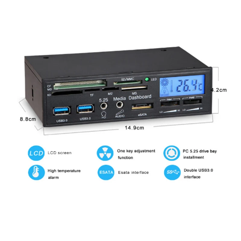 5 25 &quotвсе в одном 1 USB Внутренний Multi Card Reader писатель с вентилятором Скорость