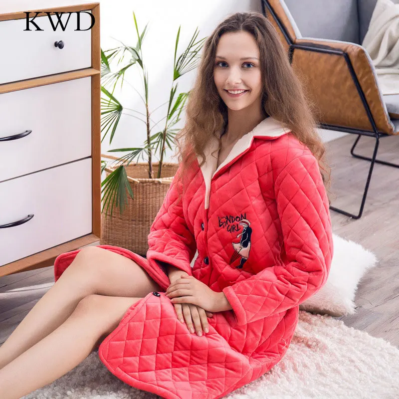 72809B Новые женские халаты женский халат утолщенный зимний халат pijama mujer зимний теплый банный халат размера плюс домашний банный халат для женщин - Цвет: 72809B