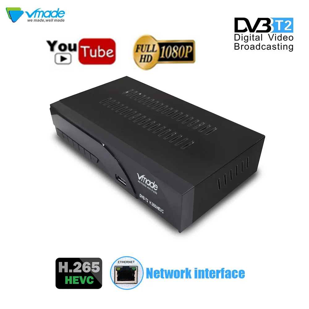 Vmade новые DVB T2 цифровой декодер каналов кабельного телевидения коробки приемник
