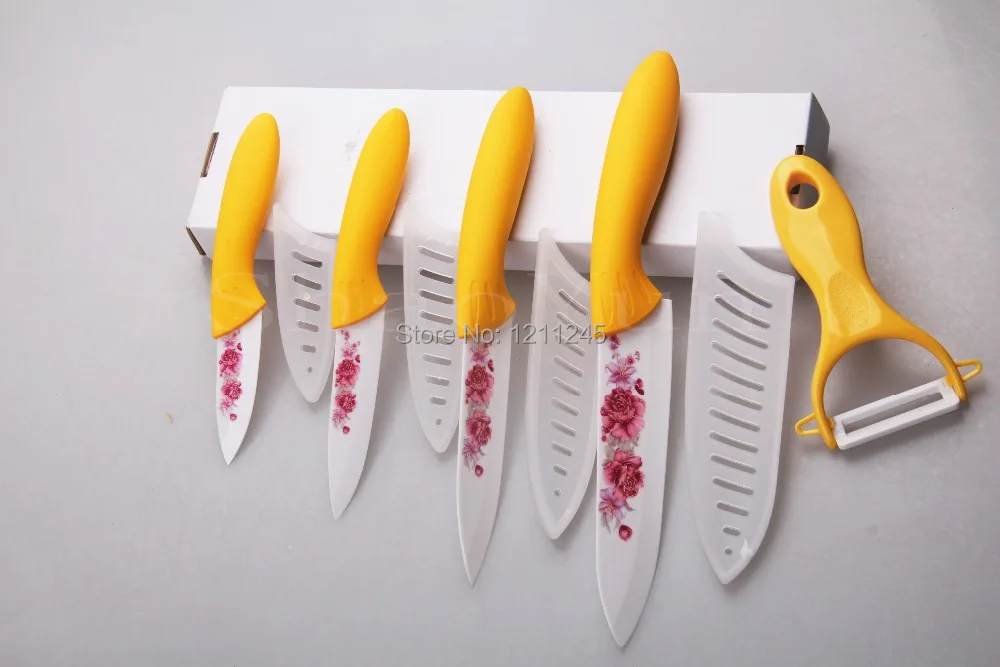 Free Shipping Ceramic Knife Set 3&quot4&quot5&quot6&quot inch + Peeler 1 colors Utility kitchen knives knife set | Дом и сад