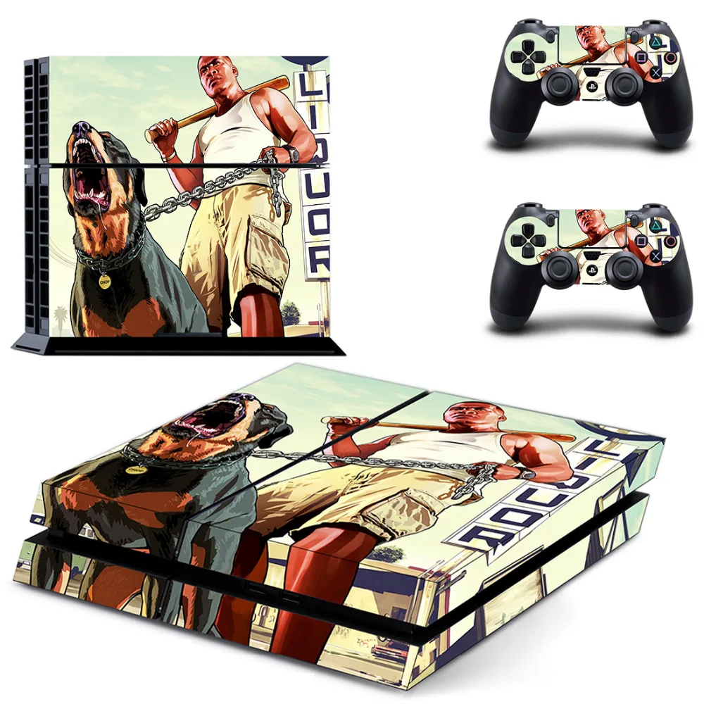Grand Theft Auto V GTA 5 PS4 Наклейка для консоли Sony PlayStation 4 и 2 контроллера наклейка