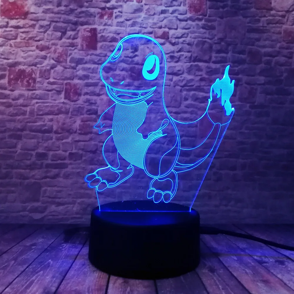 Покемон го 3D фигурка Umbreon Pokeball Bulbasaur Fire Dragon Valor Mystic 7 цветов Изменение ночник детские подарки