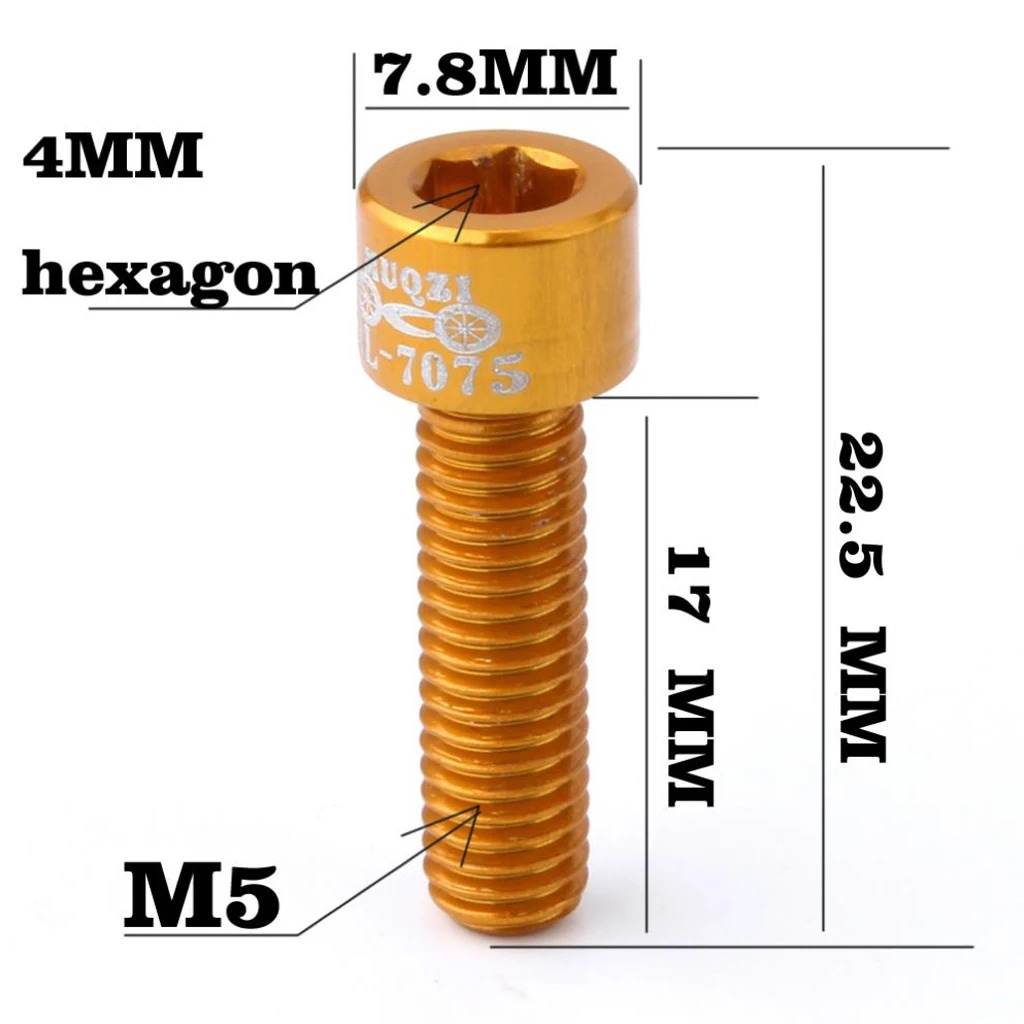 4 шт. Болты Винты для MTB горной дороги велосипед ШТОК M5 x 17 мм для фиксации штока, передний/задний переключатель ручки кольцо