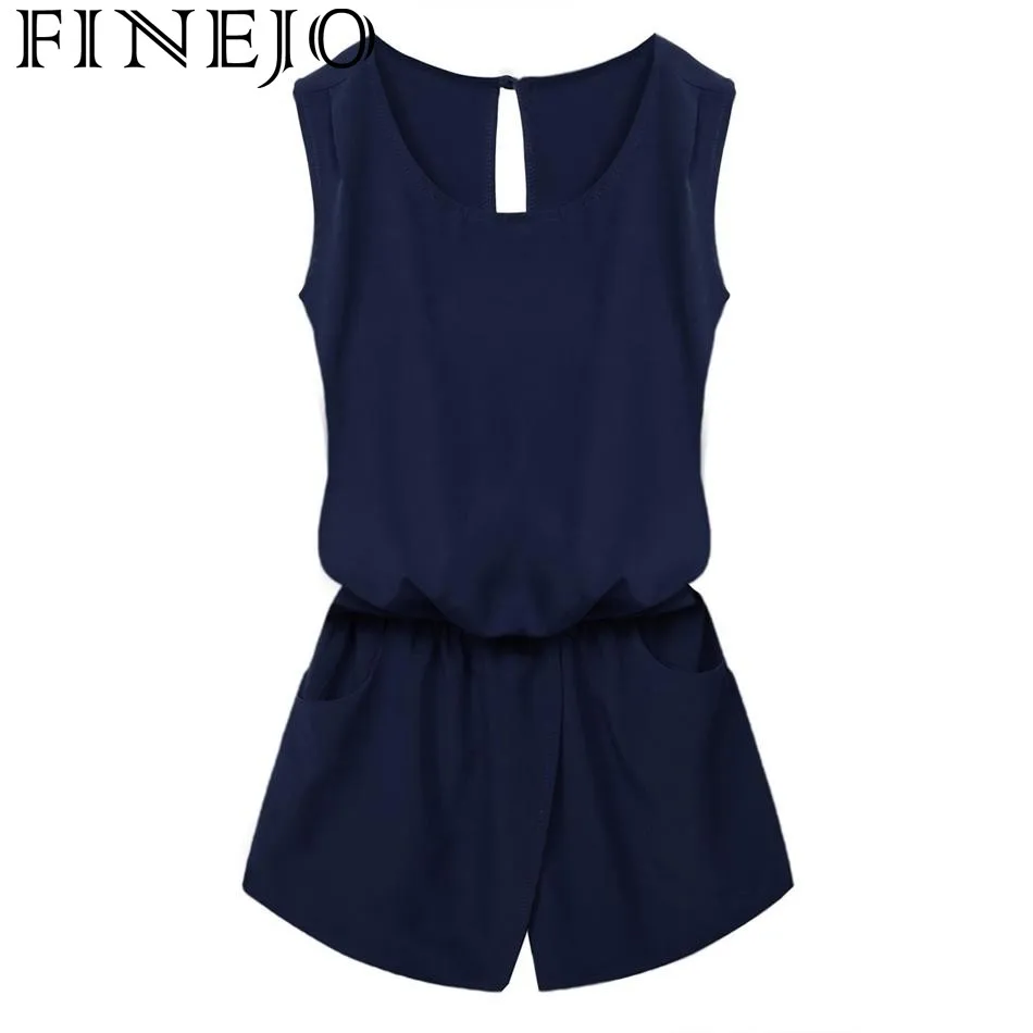 Женский сексуальный комбинезон FINEJO повседневный с открытой спиной и эластичной