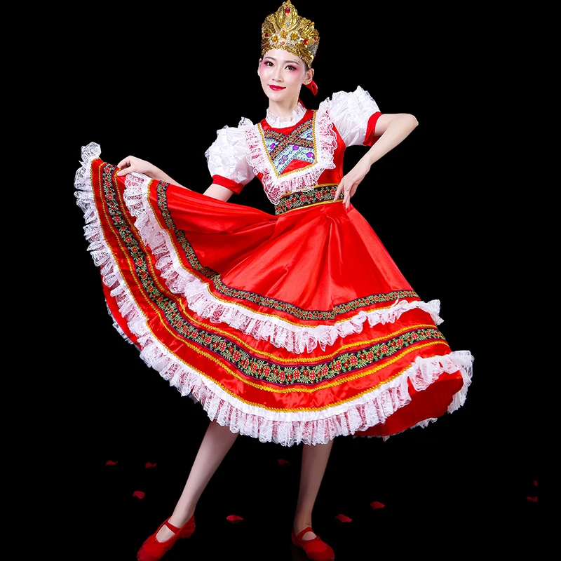 

Russian National Dance Costume European court dress Princess Maid Dress stage performance ethnic Minority clothing