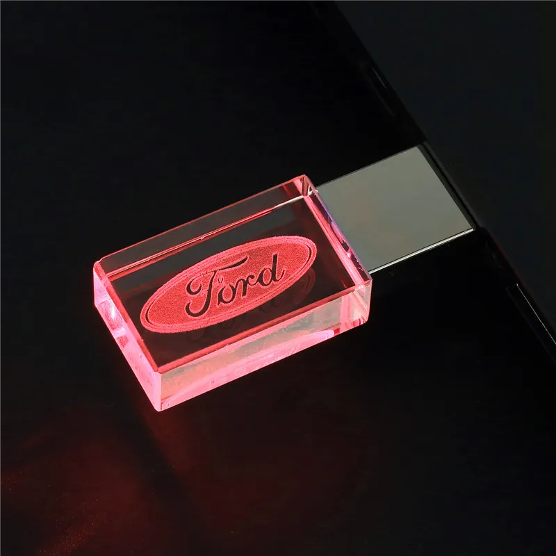 red JASTER Ford crystal+ металлический USB флеш-накопитель 4 ГБ 8 ГБ 16 ГБ 32 ГБ 64 ГБ 128 Гб Внешняя карта памяти u диск - Цвет: red