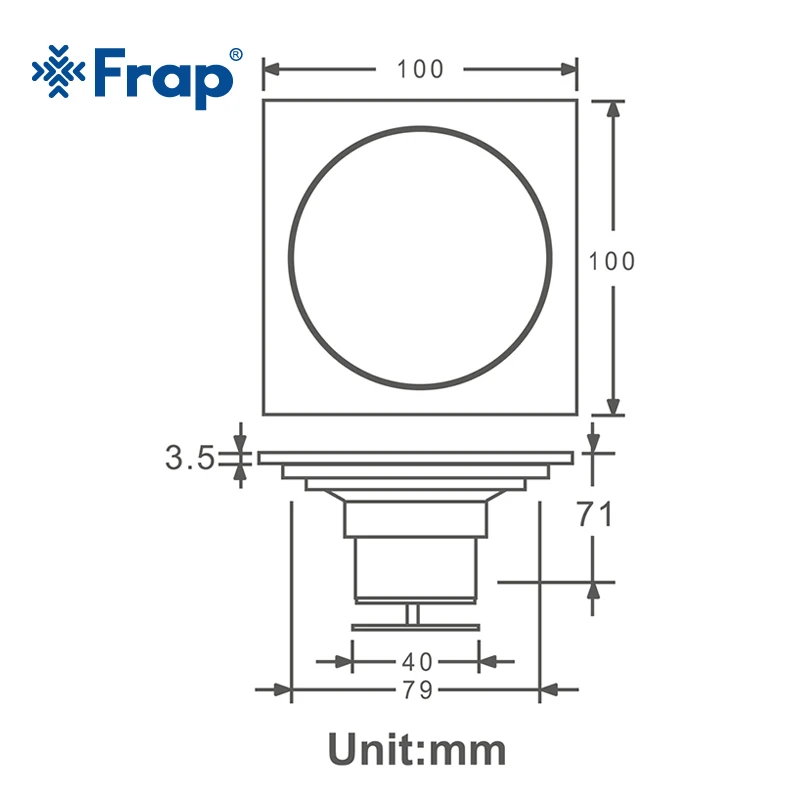 Квадратные дренажные решетки для ванной Frap 10*10 см|Стоки| |