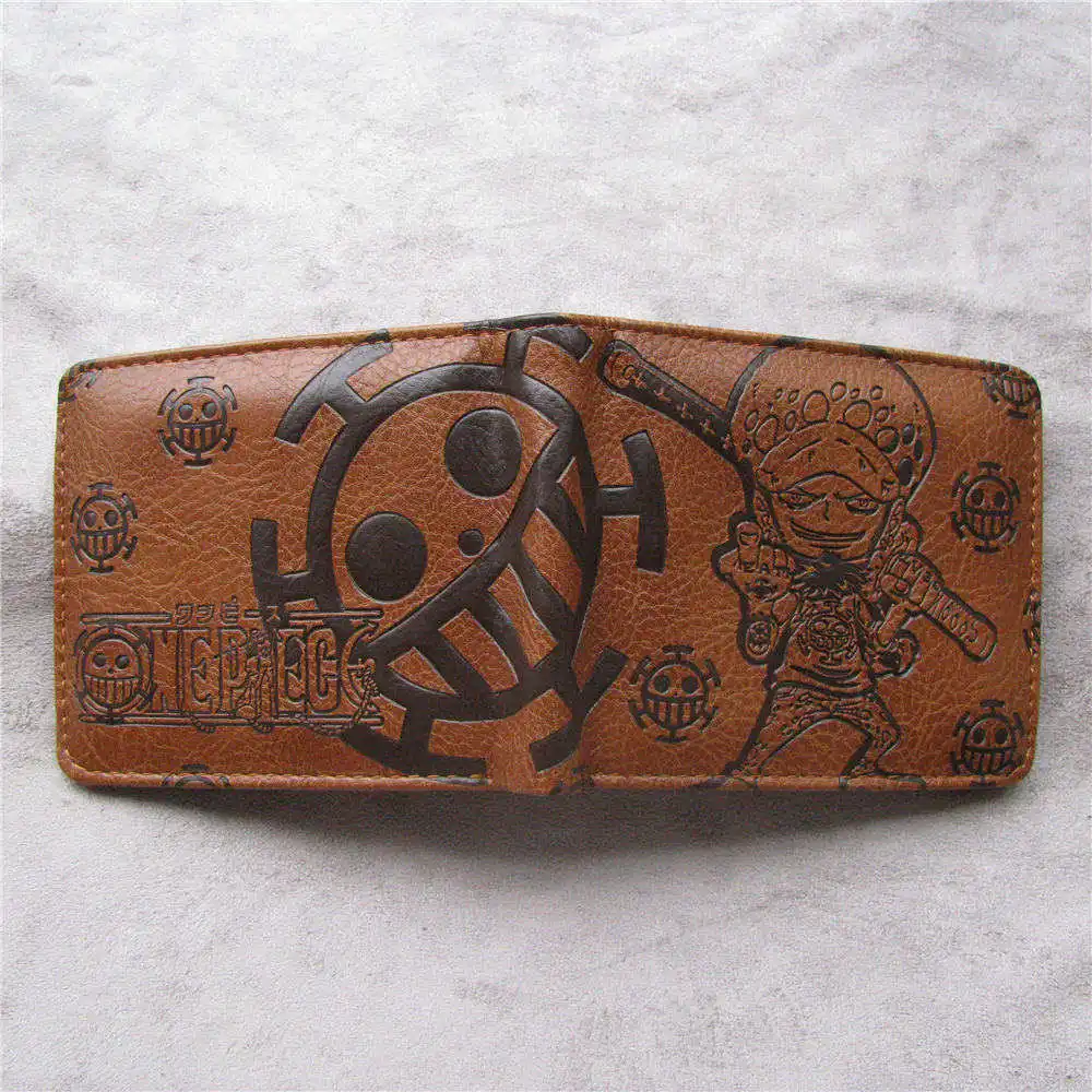 Аниме один кусок короткий кошелек Trafalgar Law Мультфильм кожаный с держатель для