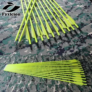 Композитный лук для охоты, 61224 шт., флуоресцентный желтый вал, углеродная стрела, сменные стрелы, 30 дюймов, желтые, черные лопасти