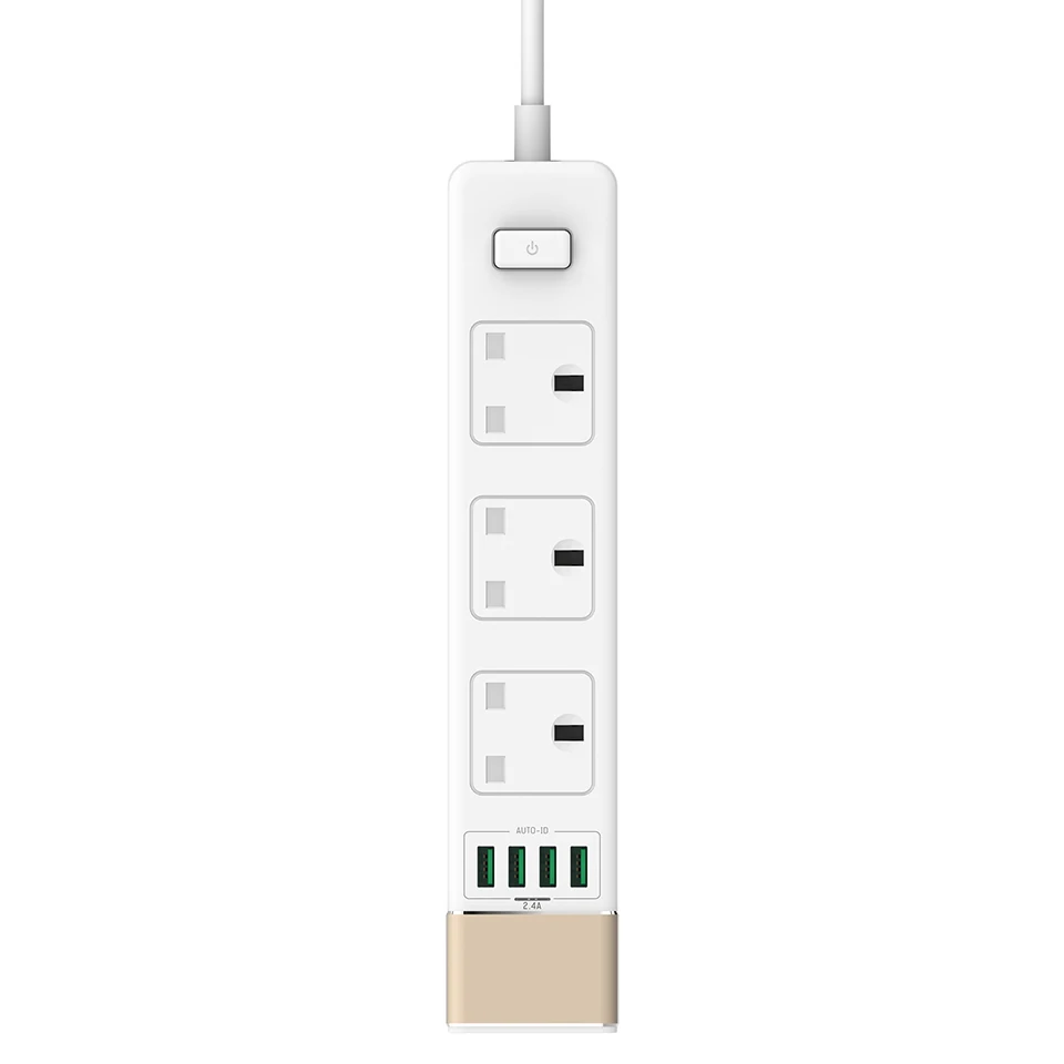 LDNIO 3 штепсельная вилка британского стандарта розетки электрической 5V/2.4A 4 USB
