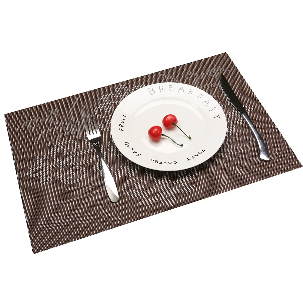 

2/4/6 PCS PVC Placemat For Dining Table Non-slip Table Mat Placement Heat Stain Resistant Table Decorative Mats 30*45CM