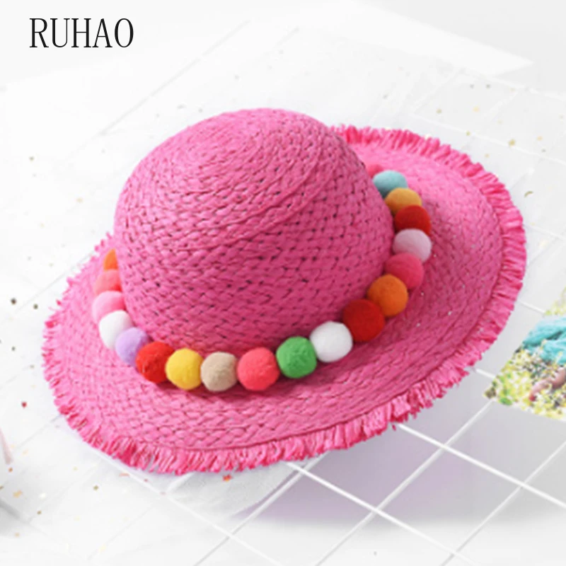 RUHAO новые детские солнцезащитные шляпы летняя цветная шапка в повседневном стиле