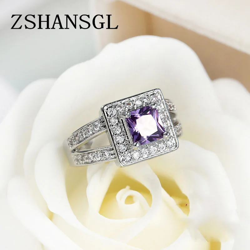 Женское Обручальное кольцо из стерлингового серебра с фианитами | Украшения и