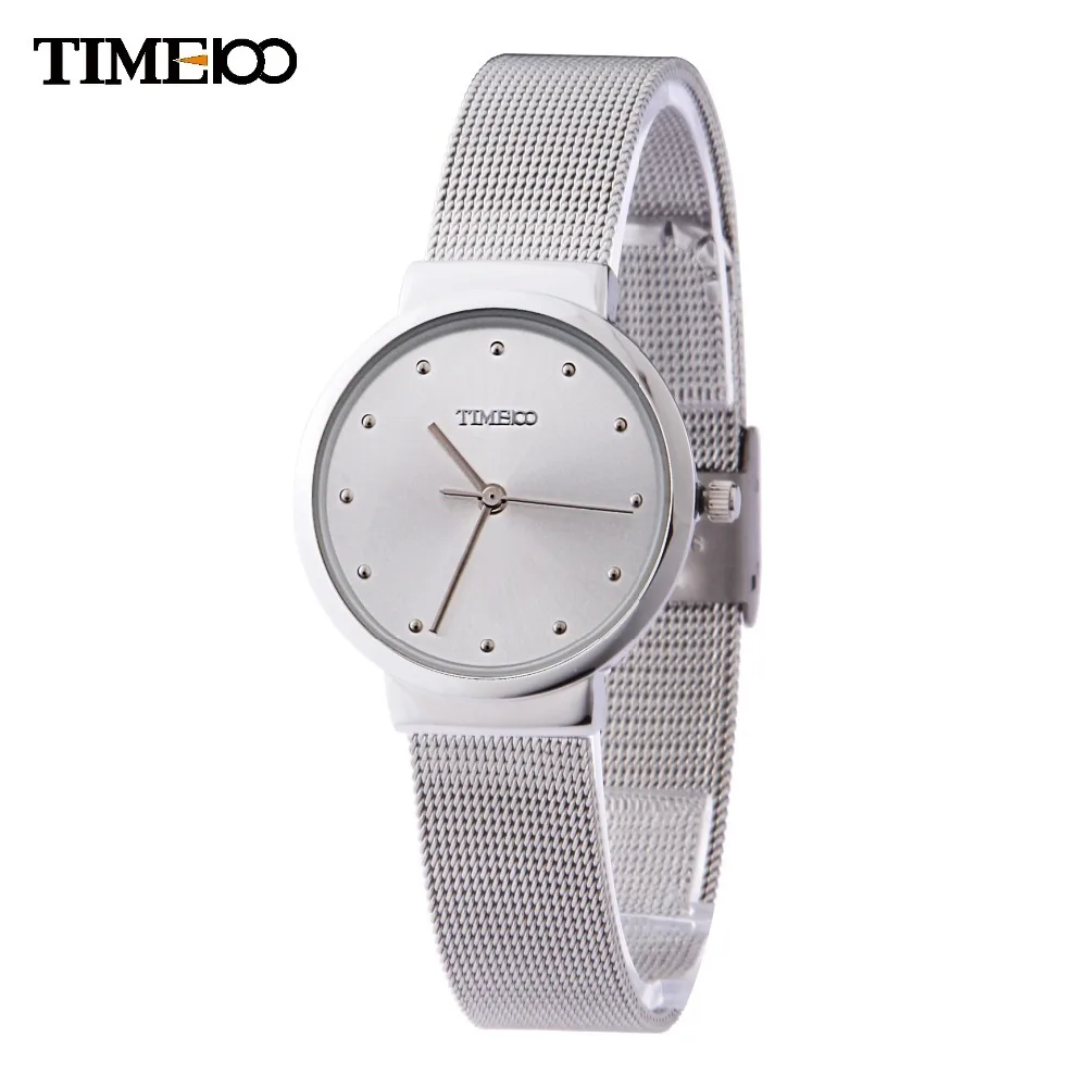 

Fashion TIME100 Women's Quartz Watches Stainless Steel Mesh Belt Strap Ultra thin Business Watches Gift Relogio Reloj Mujer
