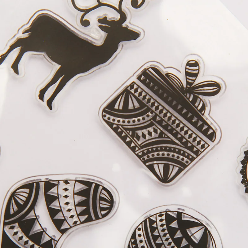 vintage Santa's gift stocking silicone clear stamp for scrapbooking DIY craft decoration soft kids stationery | Канцтовары для