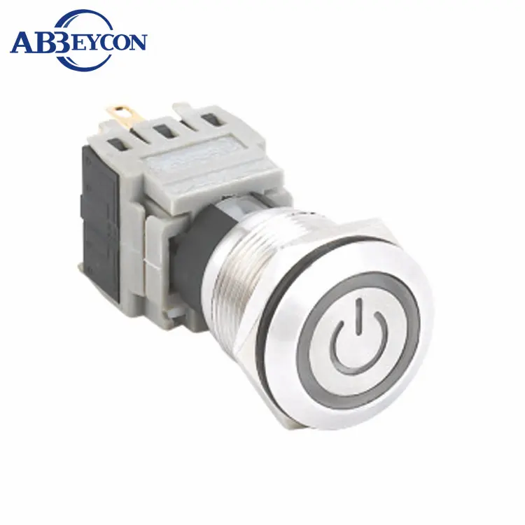 19193 19 мм фиксирующее кольцо с плоской головкой, светодиодный переключатель с подсветкой и логотипом питания под заказ