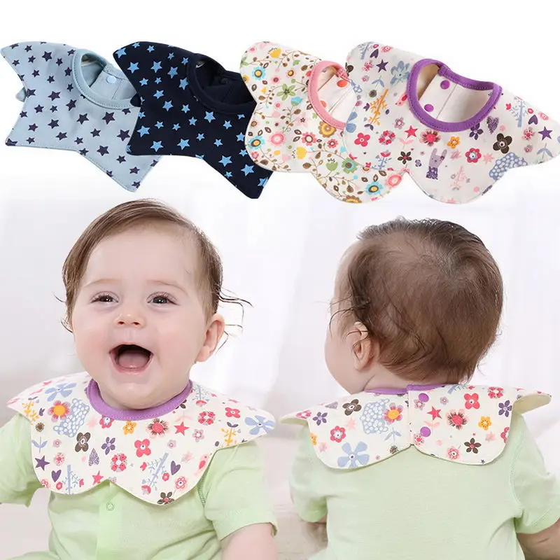 

Cotton Baby Bib Towel Flower Shape 360 Degree Rotating Multi-function Bib Waterproof Bibs AN88