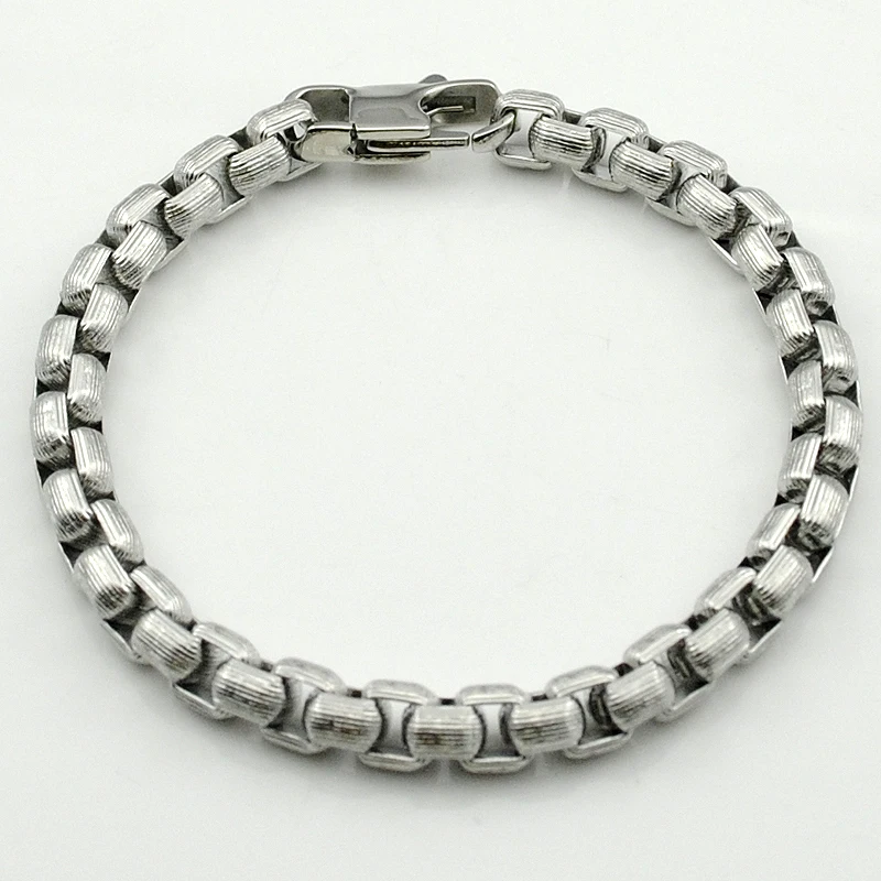 AMUMIU новый дизайн крутая Мужская круглая коробка ювелирный набор серебристый