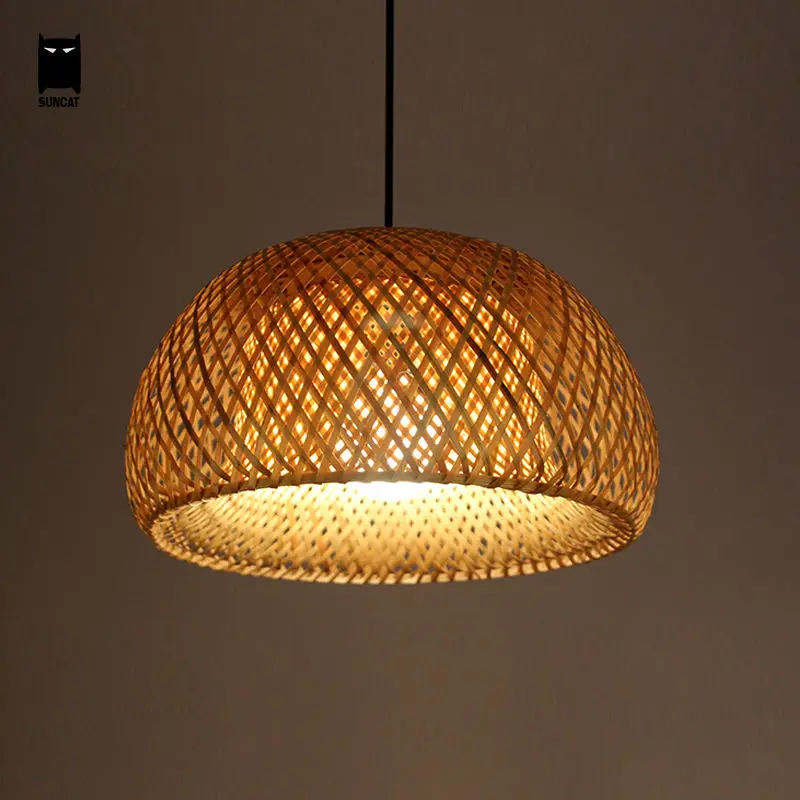 Бамбуковый Плетеный ротанговый абажур подвесной светильник шнур деревенский