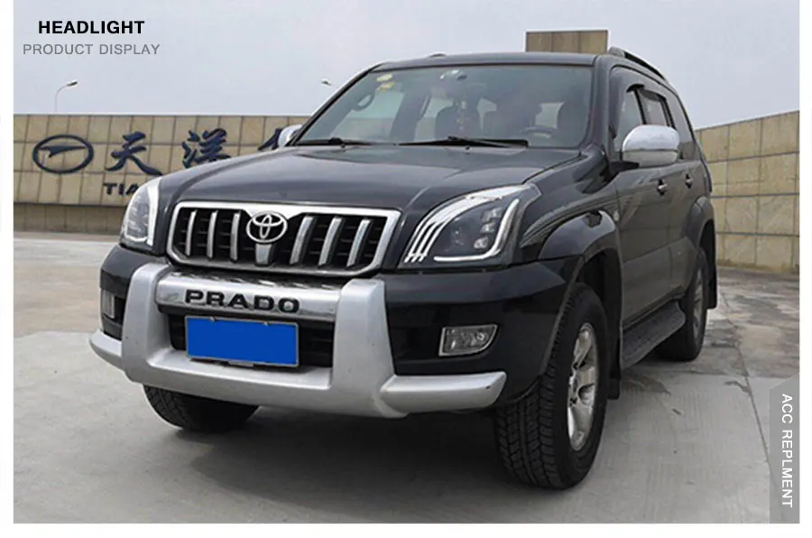 2 шт. светодиодный фары для Toyota Prado 2003-2009 светодиодный автомобильный фонарь ангельские глазки ксенон HID комплект Противотуманные фары светодиодный дневные ходовые огни