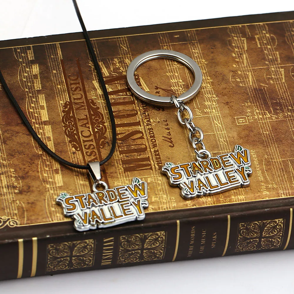 Game Stardew Valley Necklaces for Men Leather Rope Chain Letter Pendant Necklace Male Neckless Women Jewelry Gifts | Украшения и