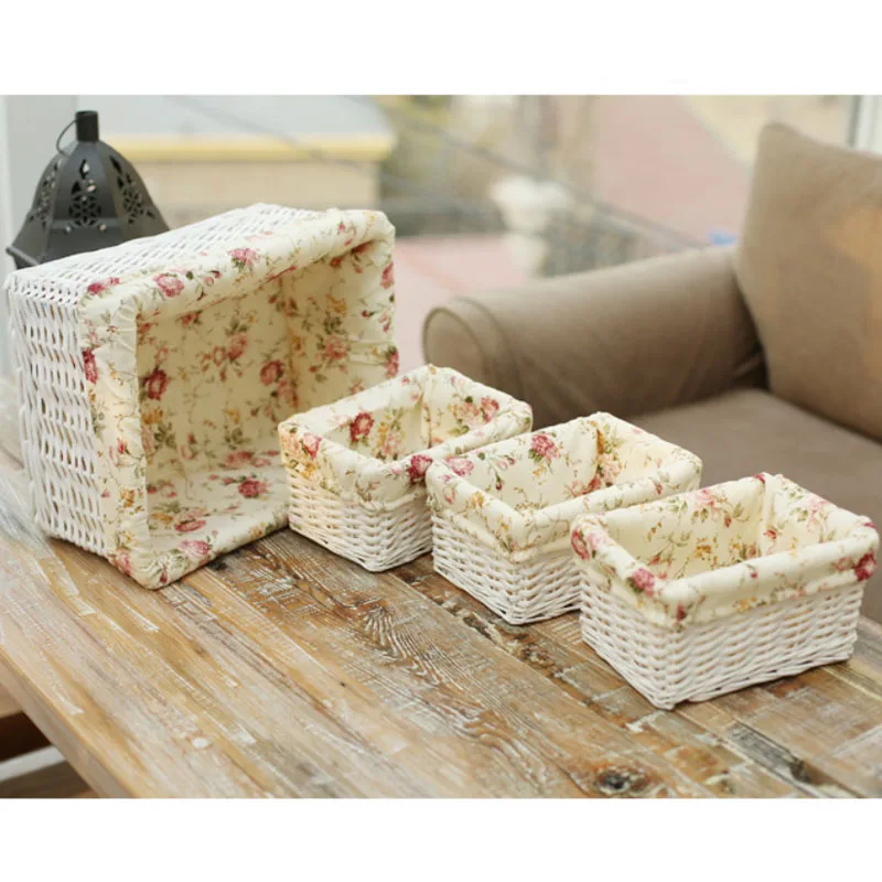 

Home Garden woven rattan basket storage box decorative wicker baskets Small large wicker laundry basket wicker toy Books basket