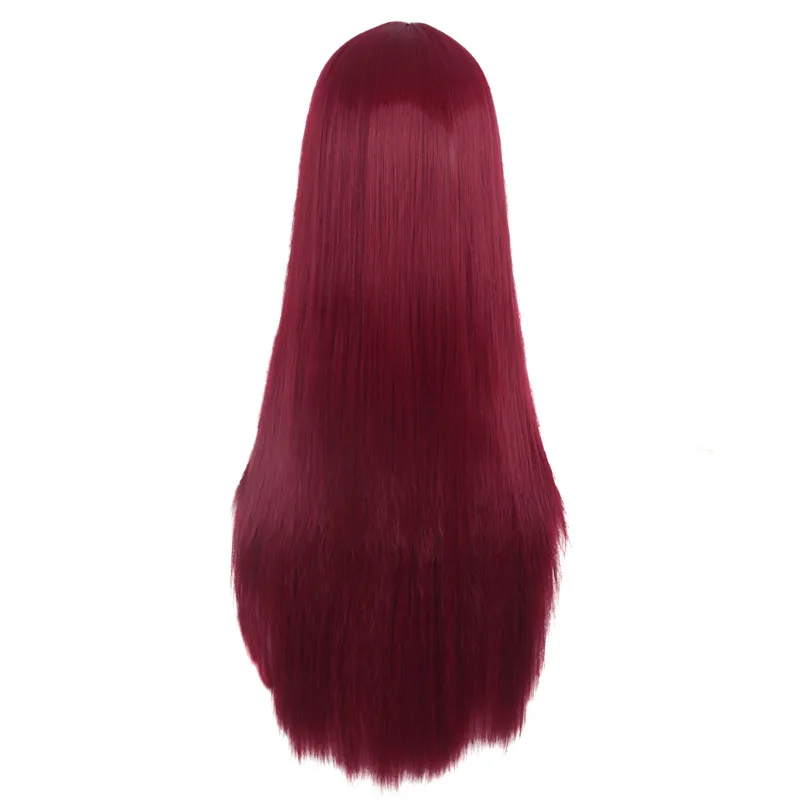 Dark Red MapofBeauty длинные прямые натуральные Розовые Желтые синтетические парики для женщин термостойкие коричневые золотые средняя часть волос Косплей парик - Цвет: Dark Red