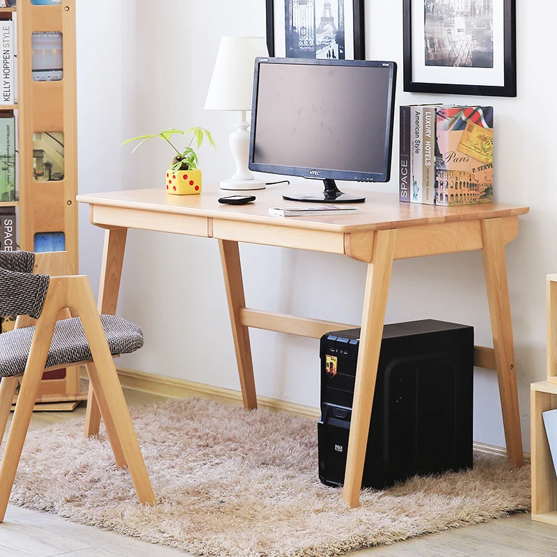 

Компьютерный стол, японский простой компьютерный стол из массива бука, 1 м/1,2 м, офисный цветной стол, современный компьютерный стол