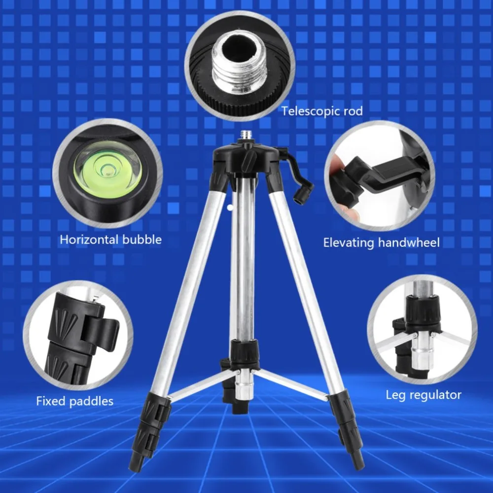 Laser Level Meter 360 Degree Self Leveling 2 Lines 1 Point Horizontal Vertical Levels 635nm Outdoor Mode Tripod | Инструменты