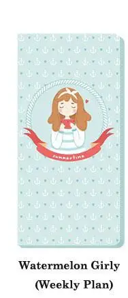 Lovedoki девчачья серия записная книжка Еженедельный план расписание программа записная книжка s и дневники пустая сетка планировщик милые корейские канцелярские принадлежности - Цвет: Blue Weekly