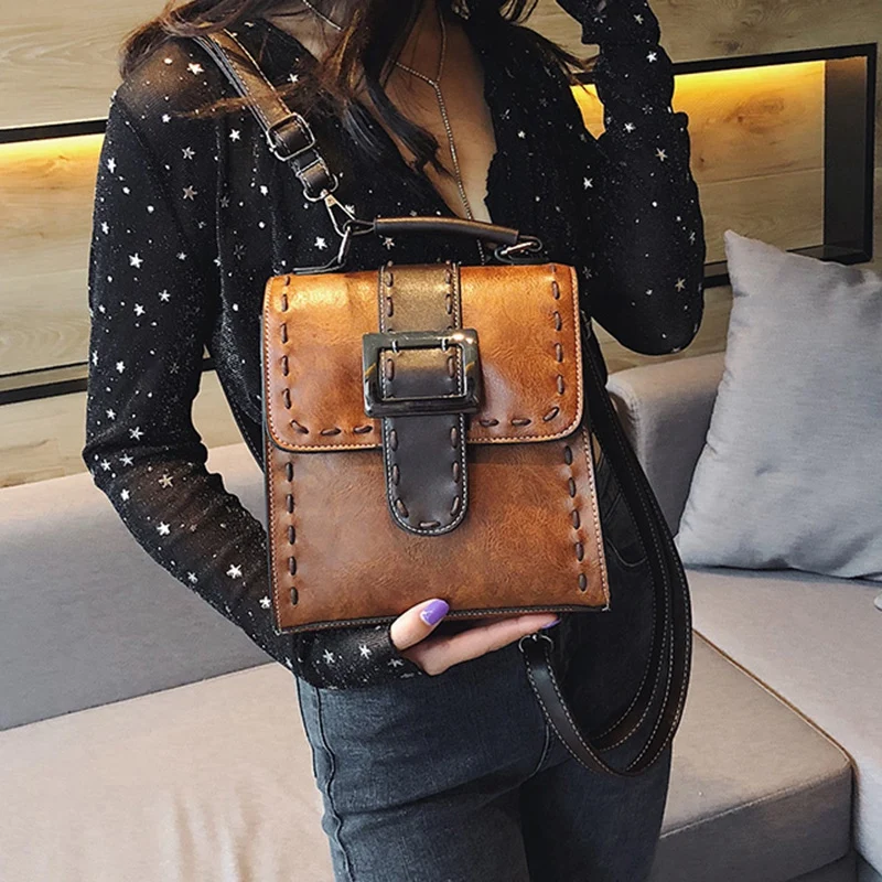 Women's PU Leather Backpack Female Fashion Small Bag Teen Girl Retro Shoulder |