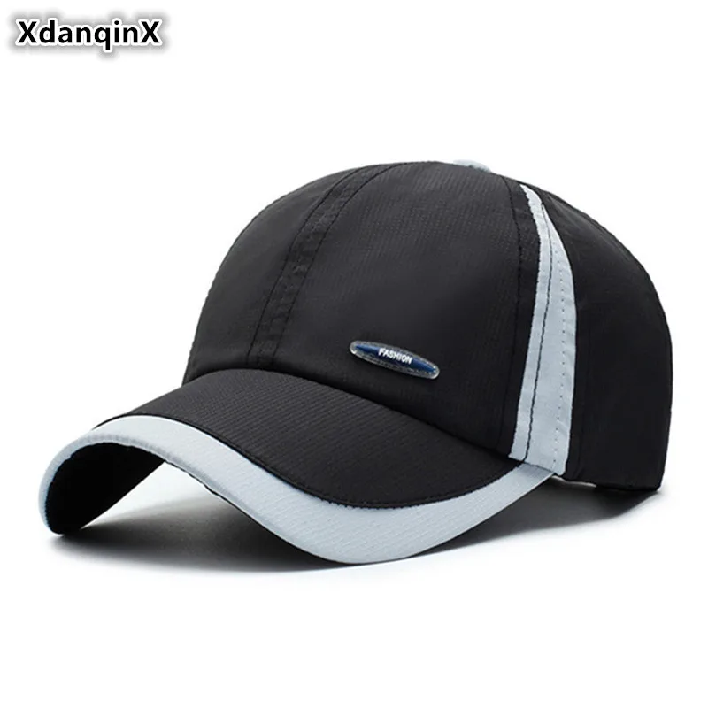 

XdanqinX Men's Fashion Baseball Cap Snapback Cap Adjustable Size Adult Women's Ponytail Tongue Caps Washable Sports Fishing Cap
