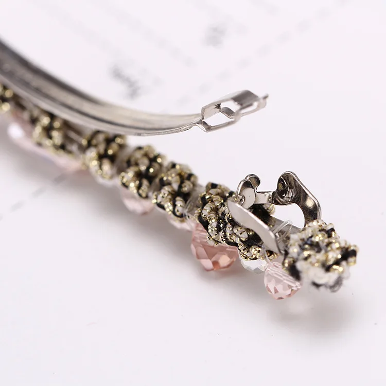 2019 Korean Fashion Crystal Hair Clips Pins for Women Girls Rhinestone Beaded Barrettes Hairgrips Wholesale Accessories | Аксессуары для