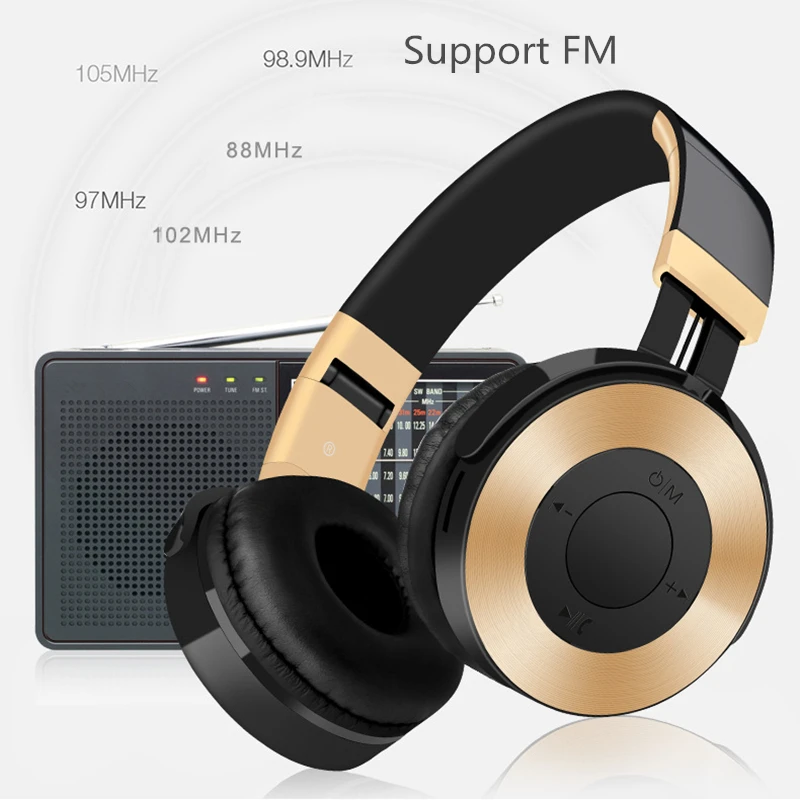 Модная головная повязка складные bluetooth-наушники Беспроводная гарнитура поддержка fm-радио TF карта с микрофоном для мобильного телефона ПК